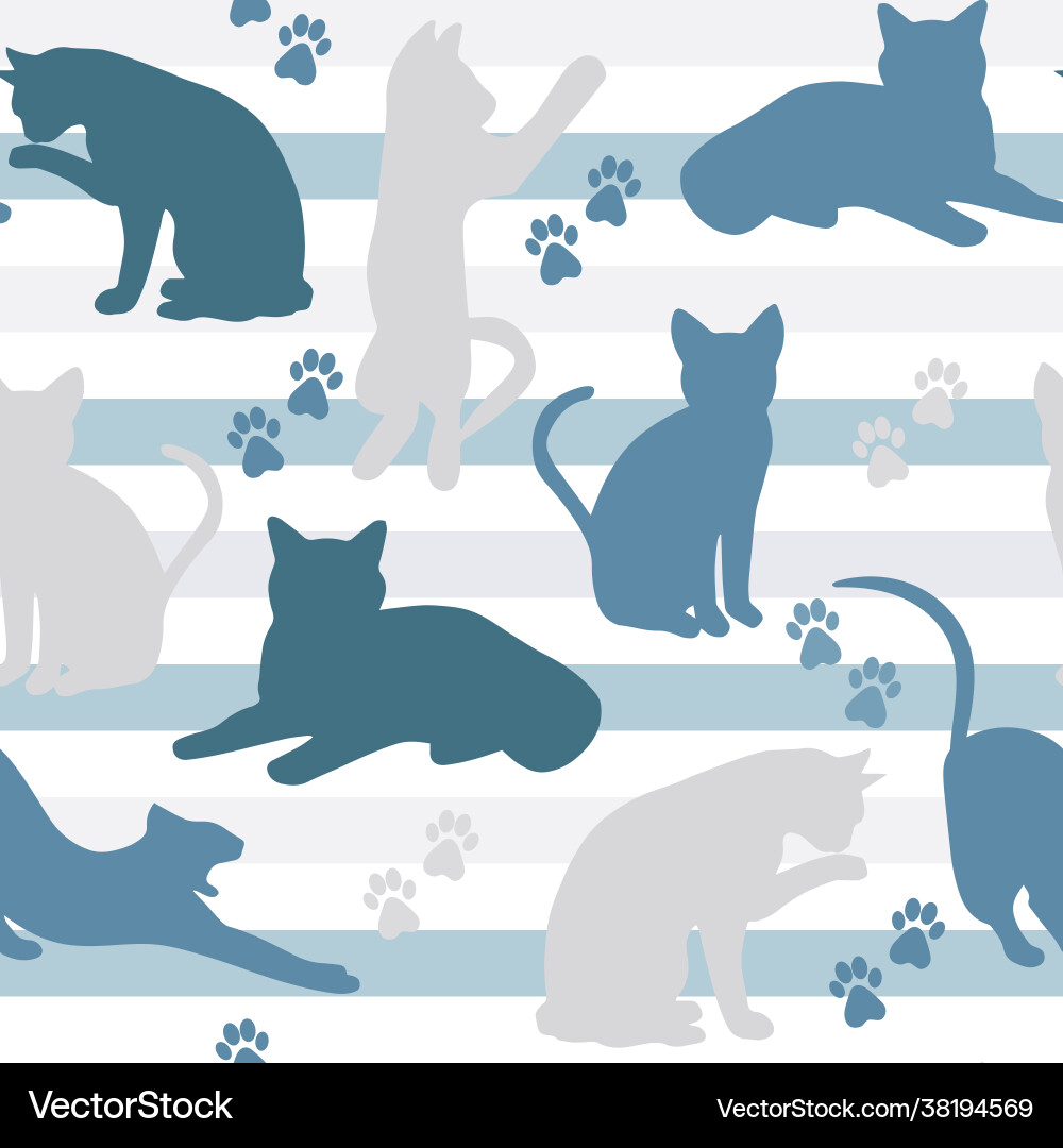 Seamless pattern with different cats Seamless pattern with different cats vector image