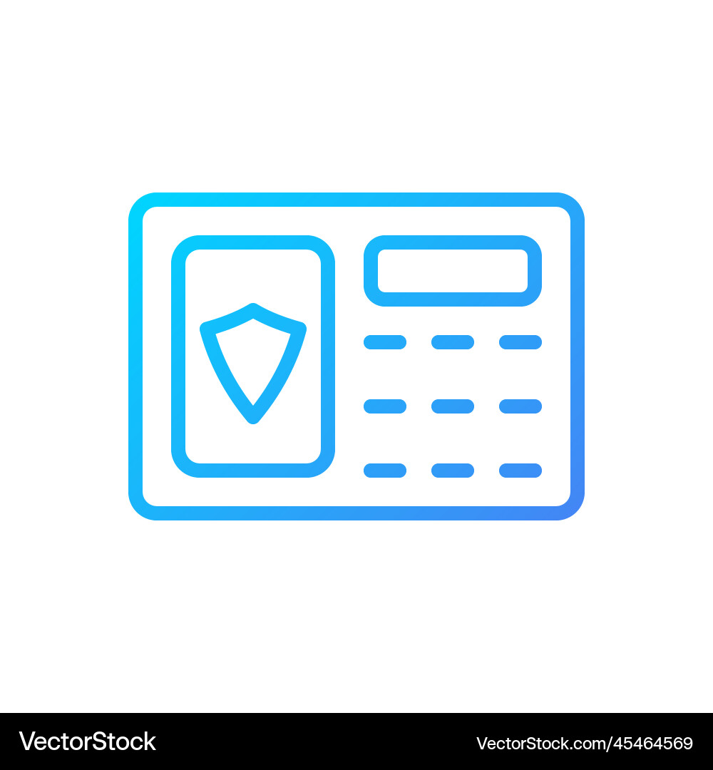 Security alarm pixel perfect gradient linear icon Security alarm pixel perfect gradient linear icon vector image