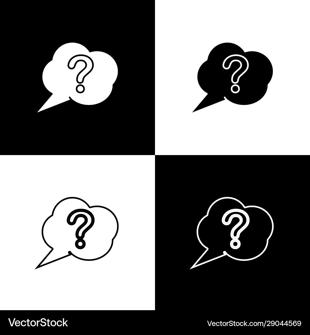 Set speech bubble and question icon isolated Set speech bubble and question icon isolated vector image