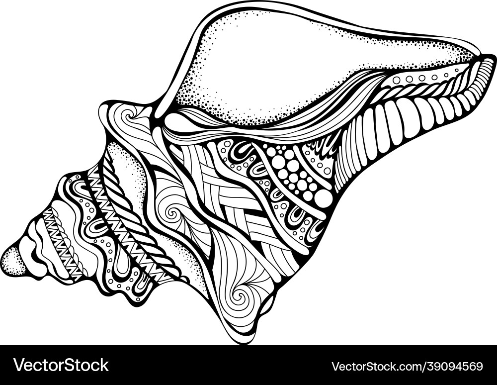 Stylisierte tropische Mollusk isoliert auf weiß Stylisierte tropische Mollusk isoliert auf weiß vektorbild