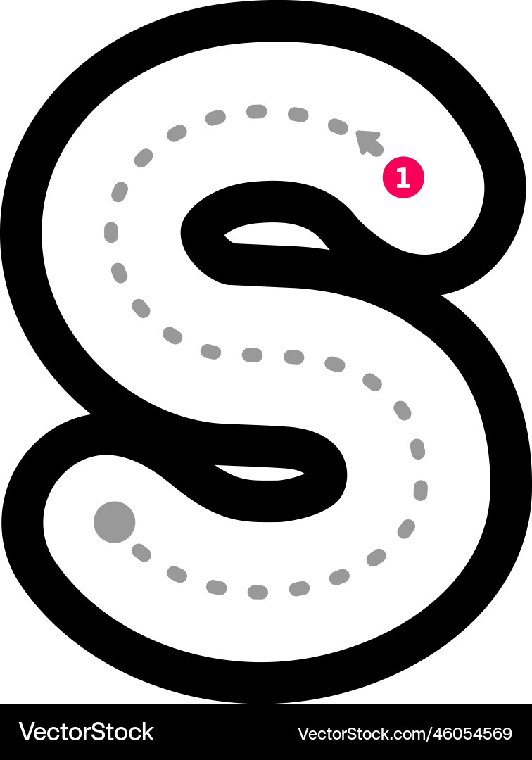 Tracing alphabet letter s lowercase prewriting – Royalty-Free Vector |  VectorStock, image size:756x1080