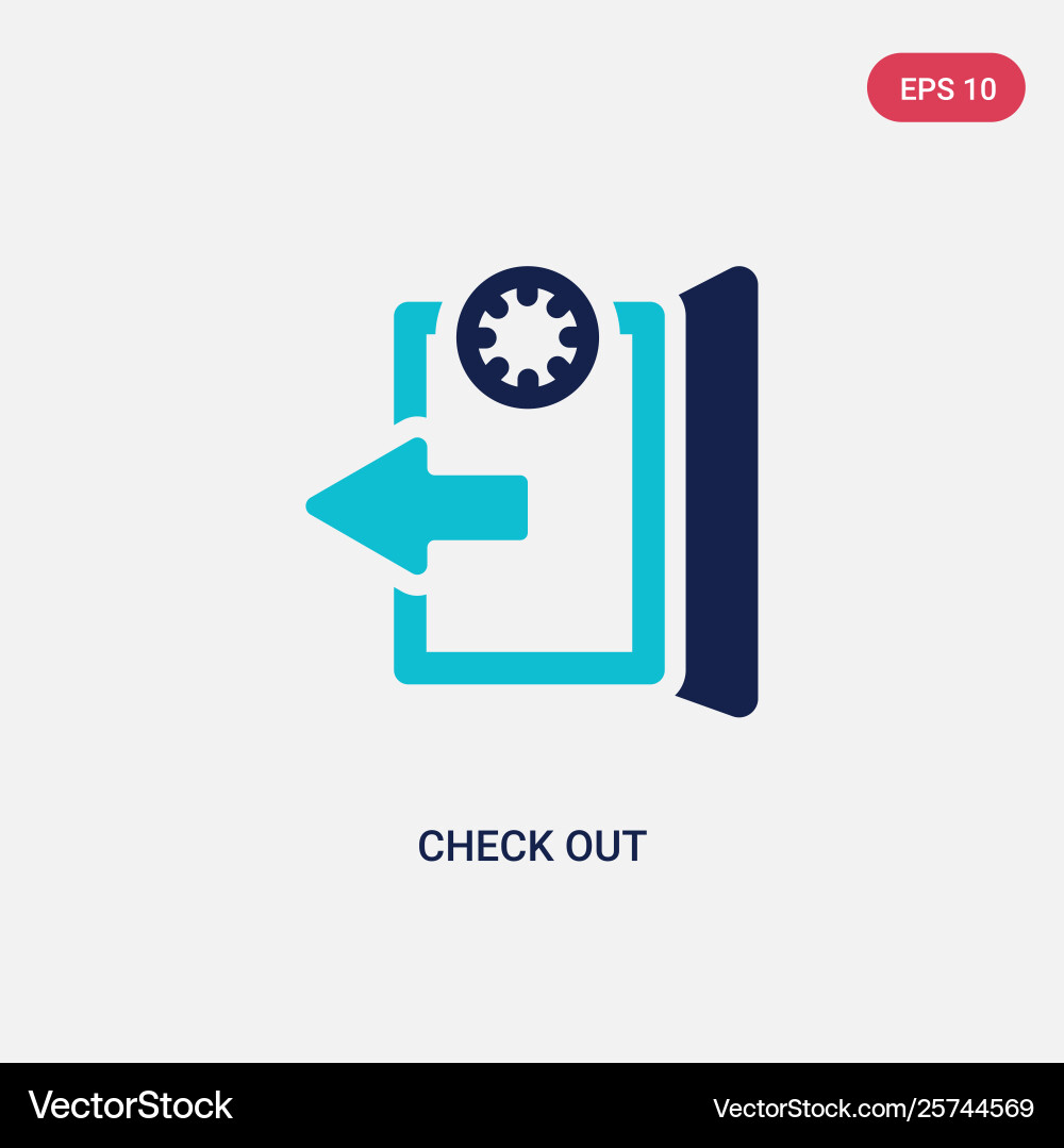 Two color check out icon from accommodation Vector Image