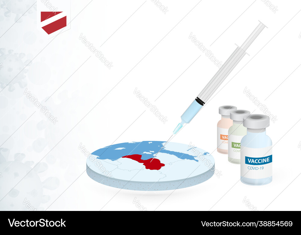 Vaccination in latvia with different type vector image