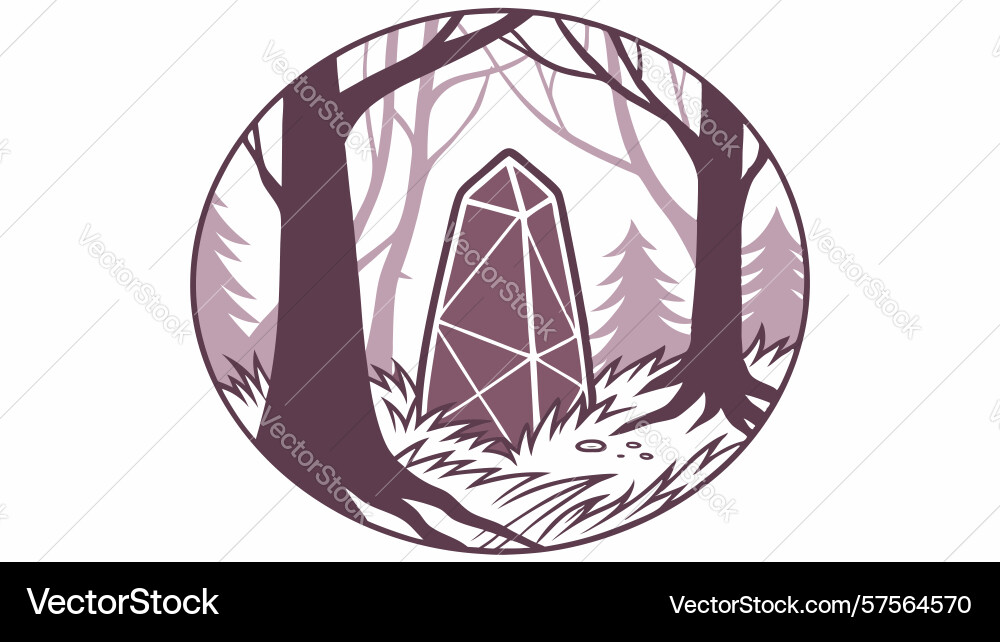 Abstract structure in forest clearing symbolic vector image