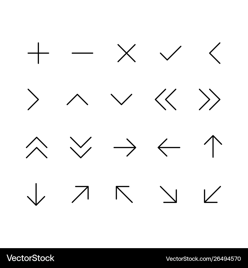 Arrow icon set for website and app vector image
