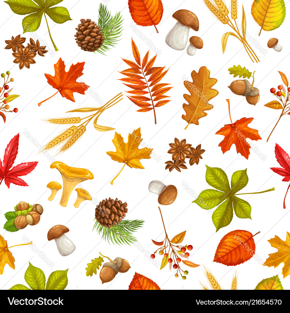 Autumn Leaf Pattern Vector Image