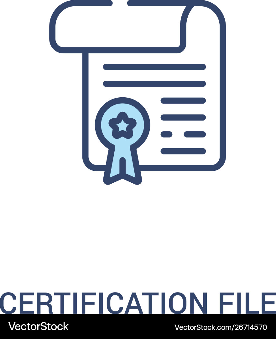 Certification file concept 2 colored icon simple Certification file concept 2 colored icon simple vector image