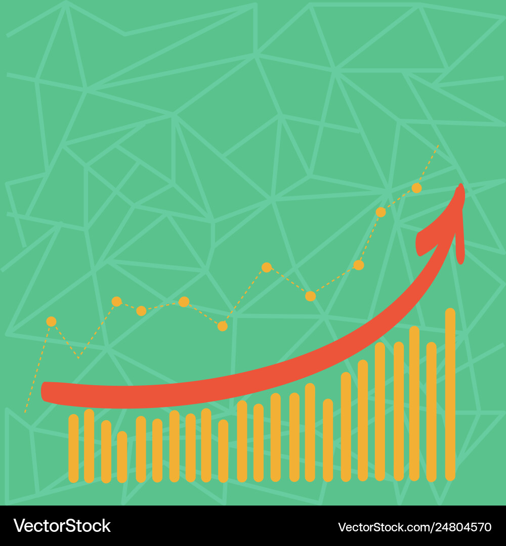 Combination column and line graphic chart Combination column and line graphic chart vector image