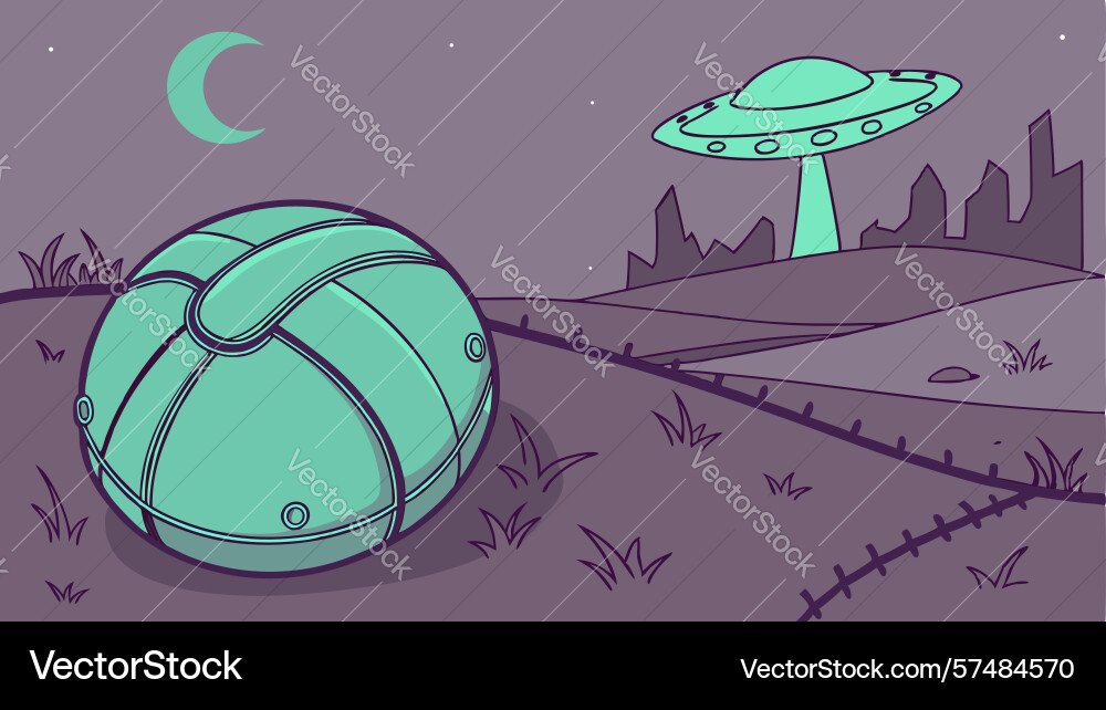 Cosmic enigma futuristic sphere with hovering vector image