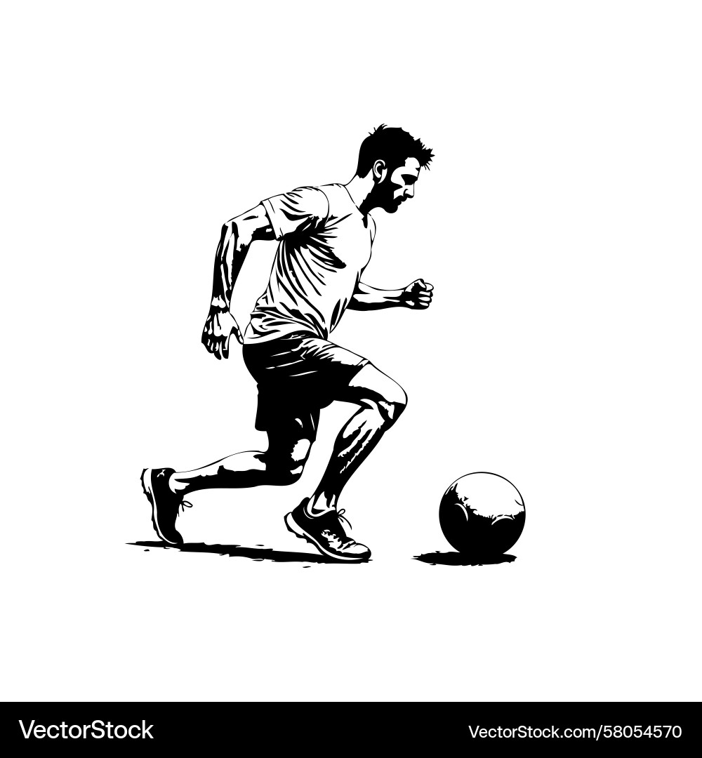 Dynamic Soccer Player - Action Shot Vector Image