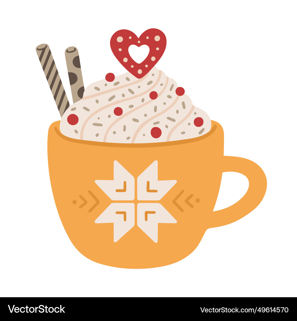 Ein Winter-Hotdrink in süßer Tasse Ein Winter-Hotdrink in süßer Tasse vektorbild