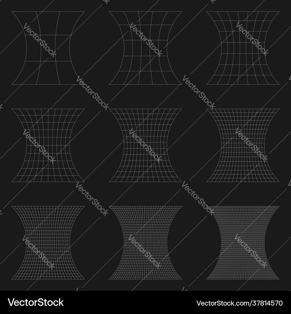 Grid mesh lattice grating with distort deform Vector Image
