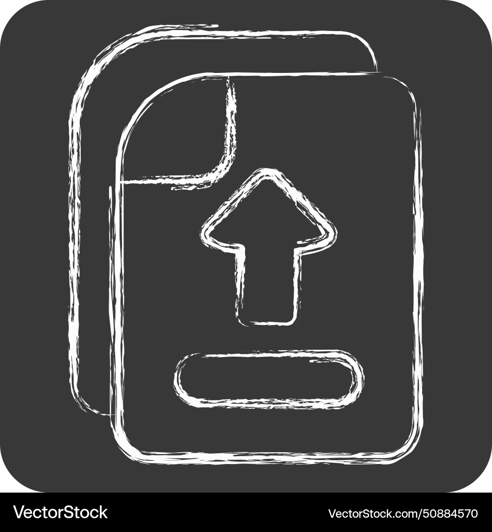 Icon file upload related to learning symbol chalk Vector Image