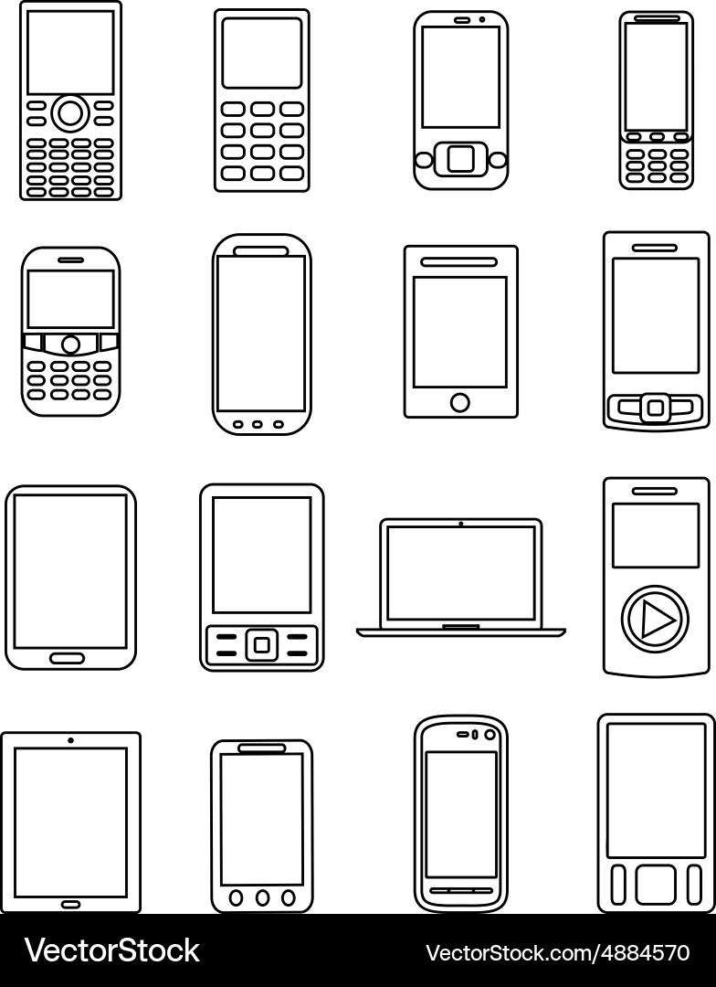 Icons für Mobiltelefone Vektorbild
