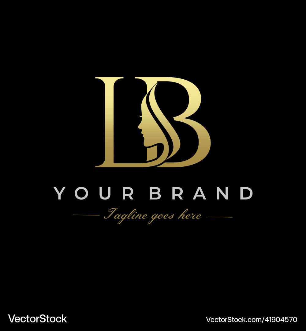 Initial letter lb beauty face logo design Vector Image