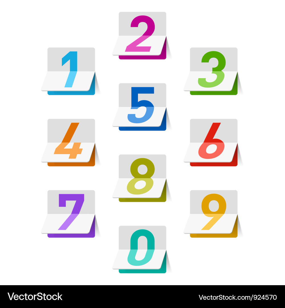 Numbers set vector image