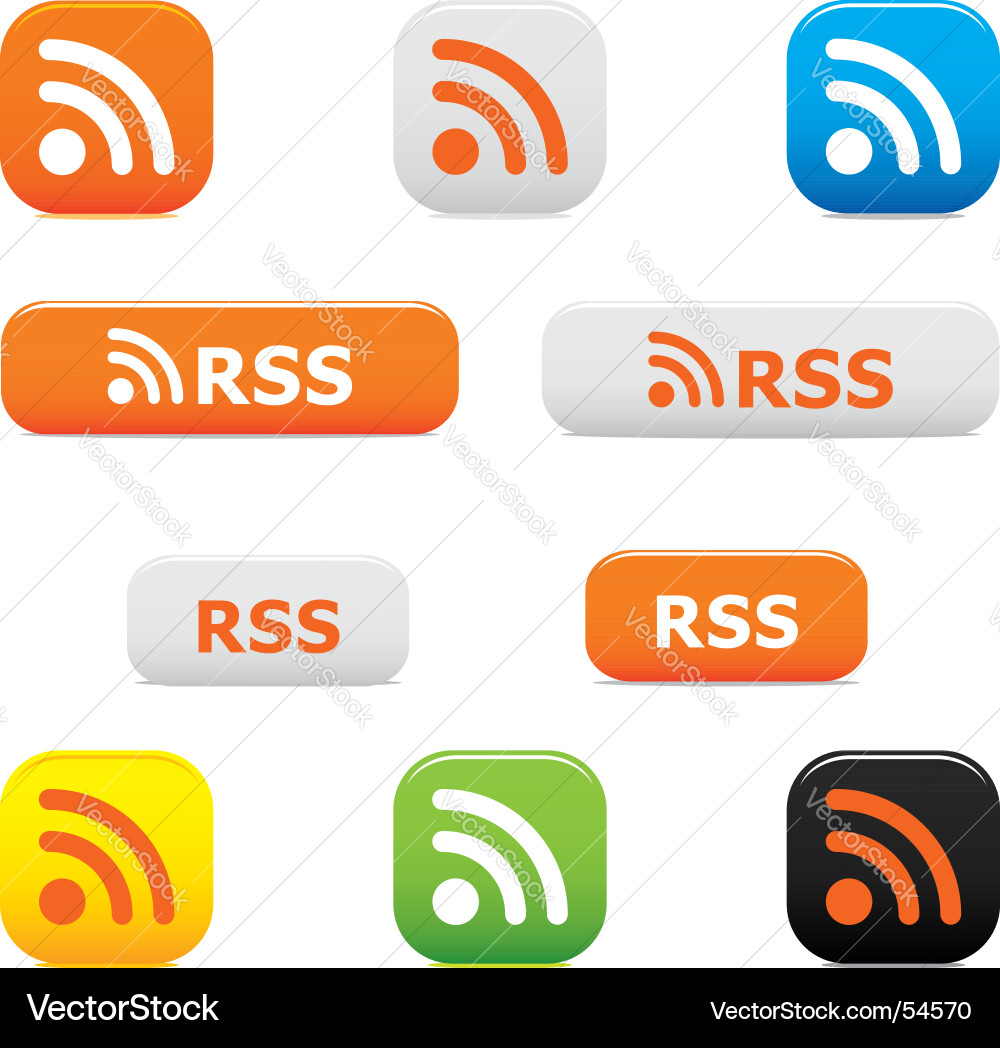 RSS Buttons and Symbols Vector Image