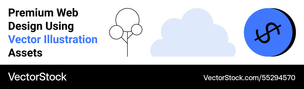 Simplistic web design elements featuring cloud Simplistic web design elements featuring cloud Vector Image