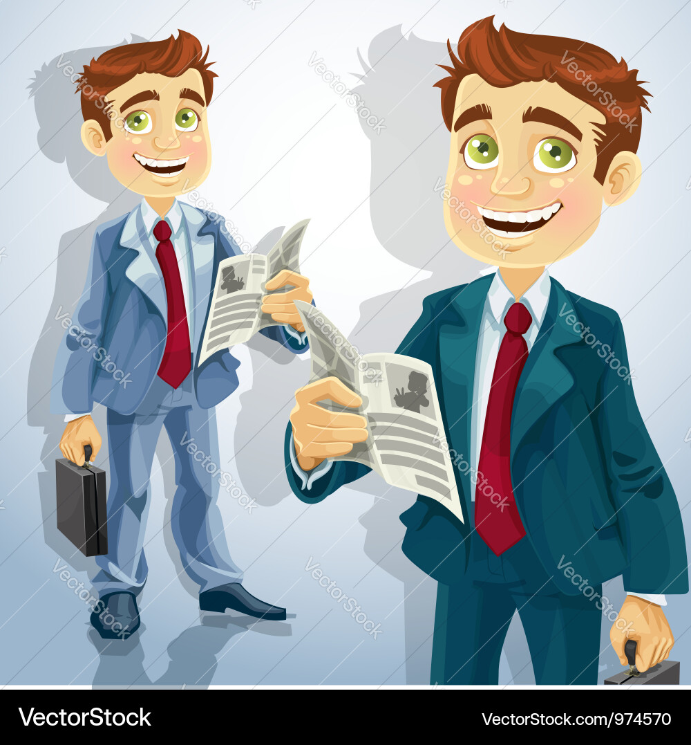 Smiling Business Character Vector Image