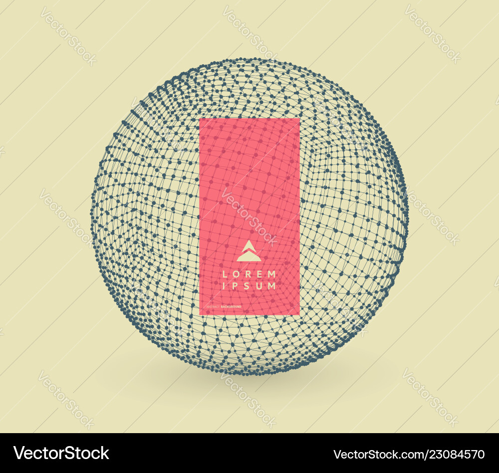 Sphere with connected lines and dots 3d grid Sphere with connected lines and dots 3d grid vector image