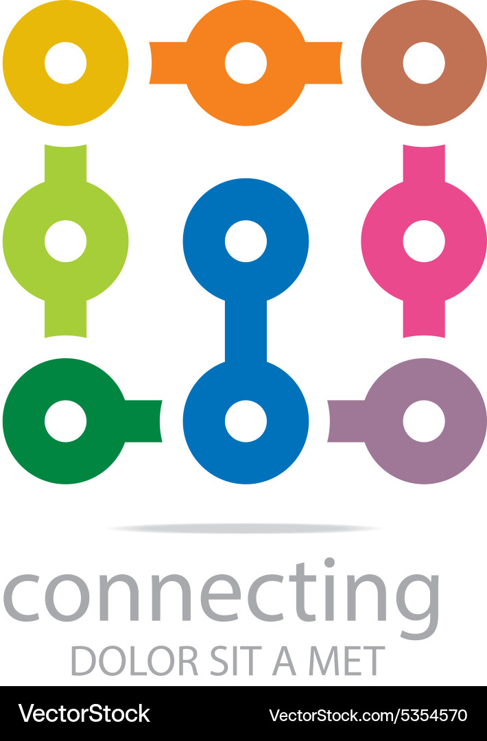 Square connecting design element Vector Image