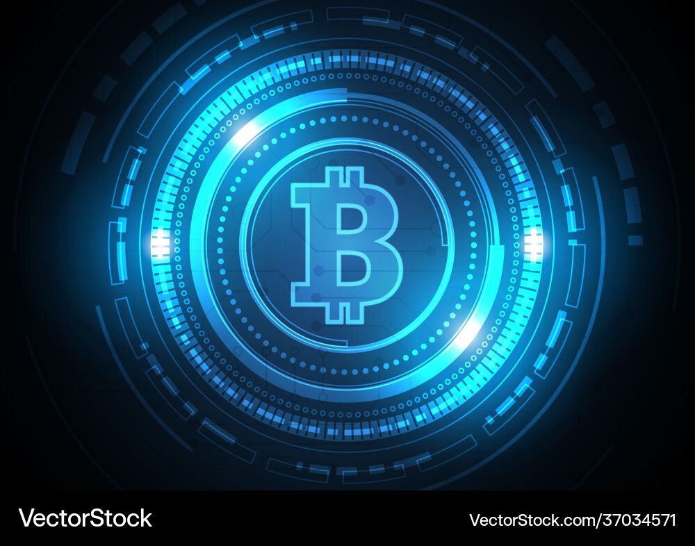 Bitcoin circuit technology background Bitcoin circuit technology background vector image