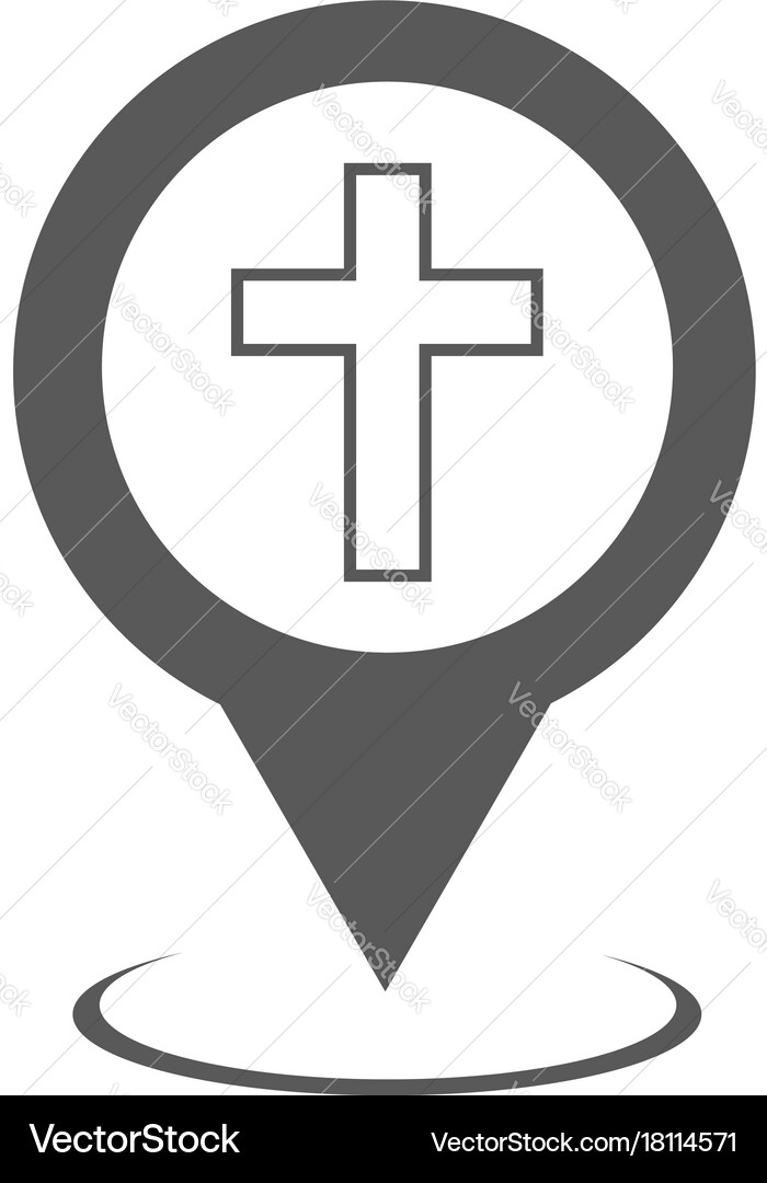 Church map pointer icon simple vector image