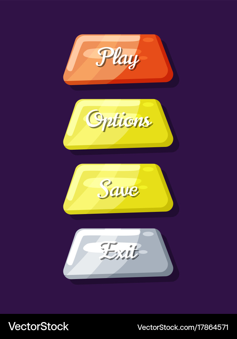 Computer game menu navigation objects collection vector image
