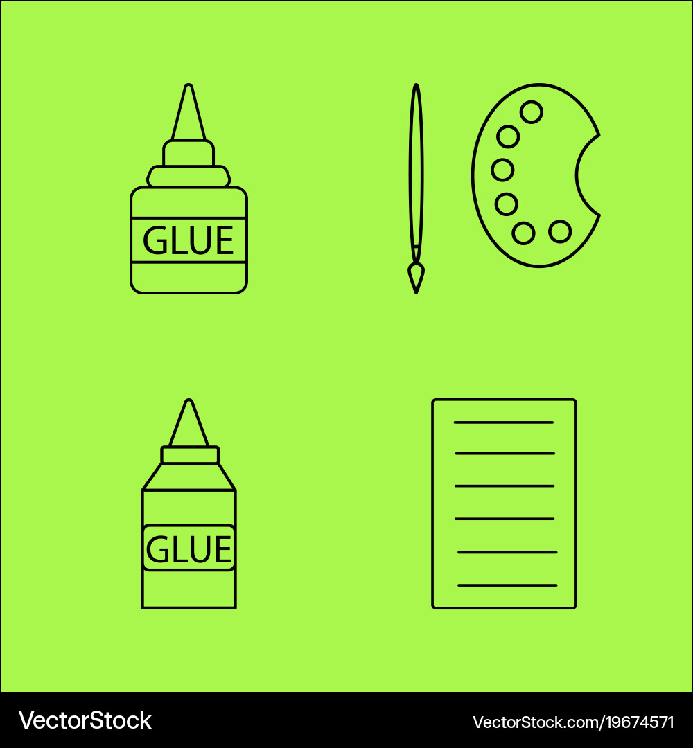 Design elements simple linear outline icon set vector image