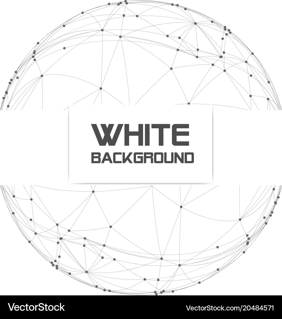 Dots with connection in circle frame white vector image