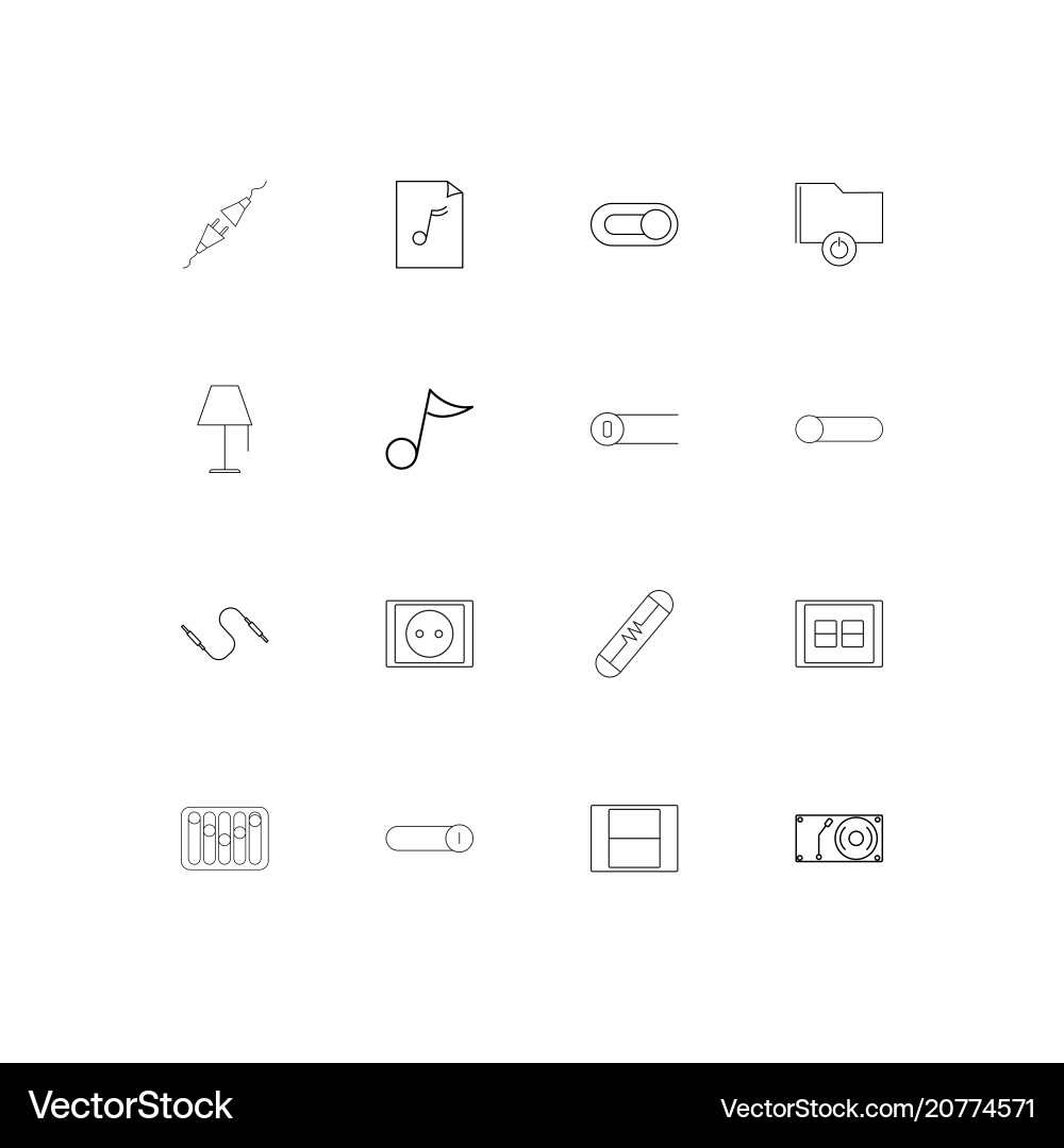 Electrical linear thin icons set outlined simple Vector Image