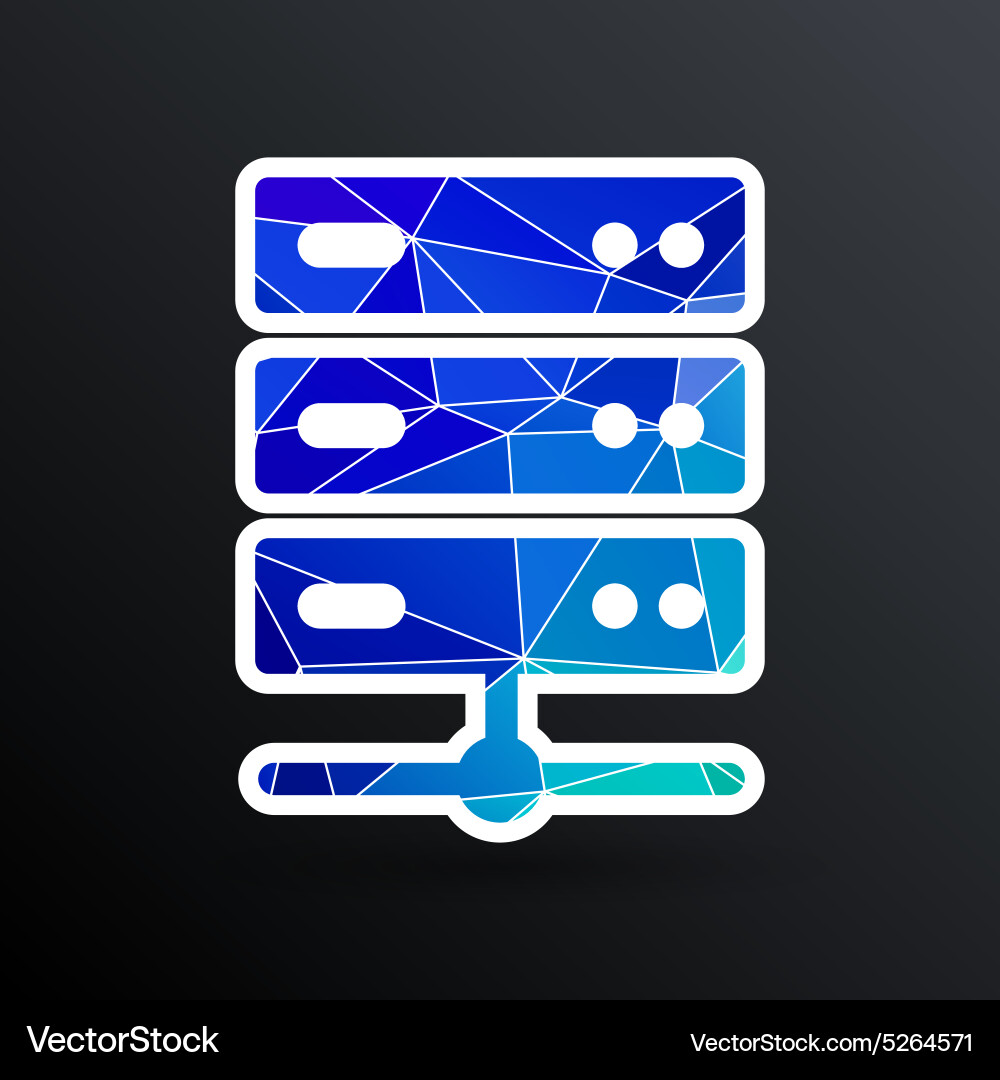 Flat computer server system icon vector image