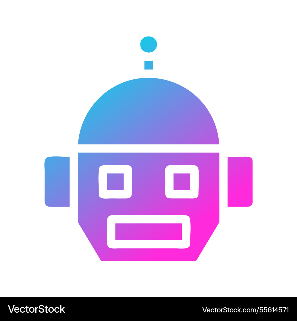 Gradient robot head design for technology themes Gradient robot head design for technology themes Vector Image