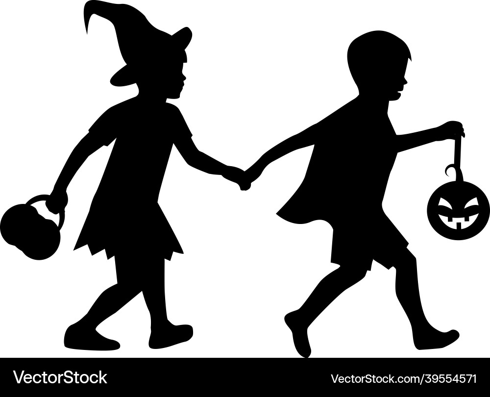 Halloween Children Silhouettes vector image