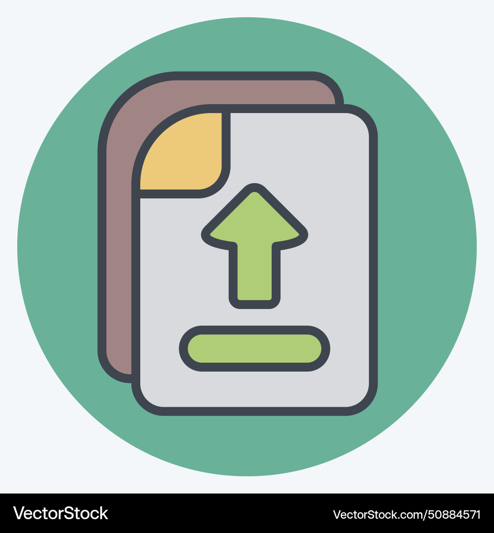 Icon file upload related to learning symbol color Vector Image