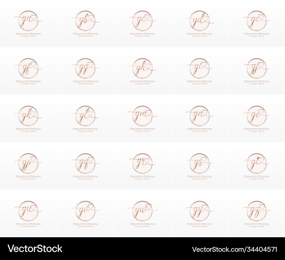 Initial gr handwriting logo with circle template Vector Image