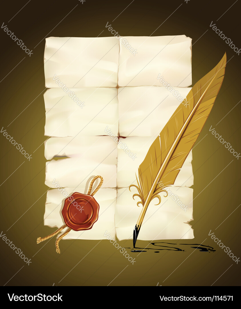 Ink feather pen Royalty Free Vector Image - VectorStock