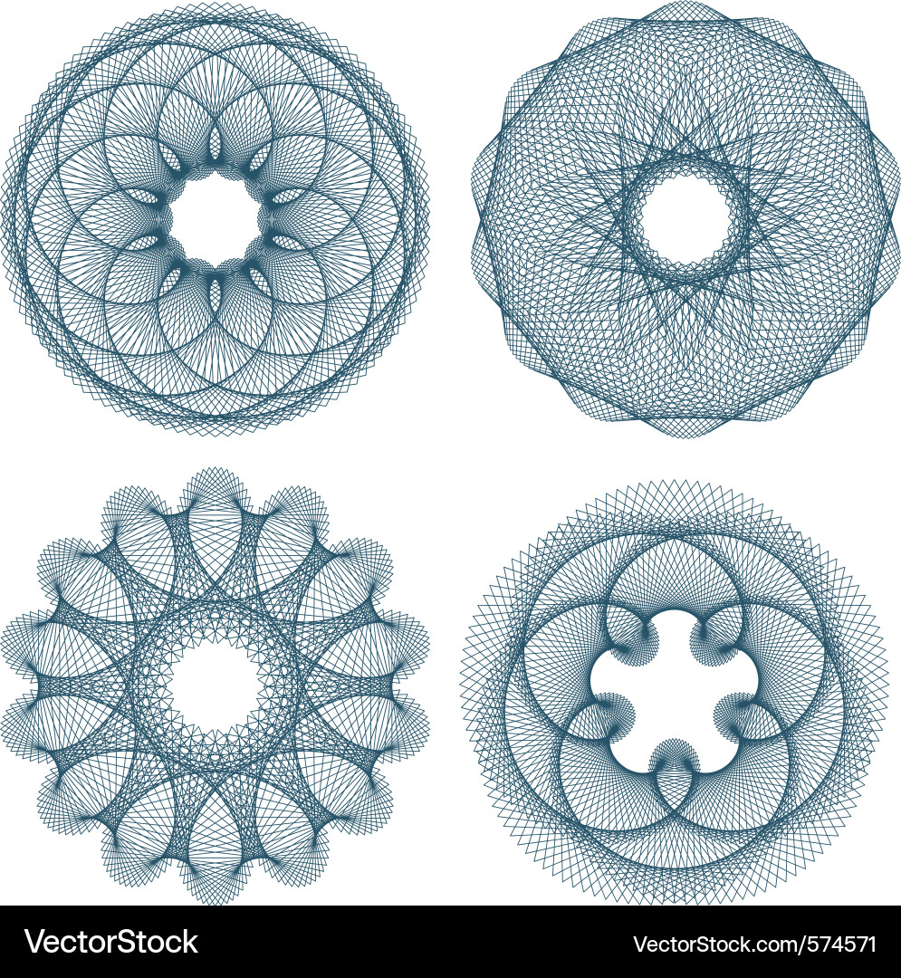 Interlocking Rosette Patterns vector image