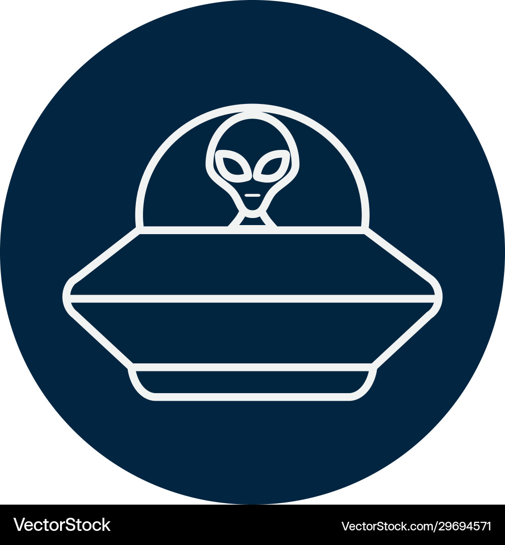 Isolated alien inside ufo line block style icon Isolated alien inside ufo line block style icon vector image