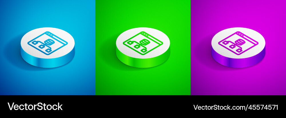 Isometric line server data web hosting icon Isometric line server data web hosting icon Vector Image