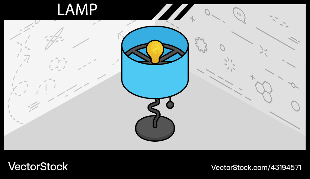 Lamp isometric design icon web 3d colorful Lamp isometric design icon web 3d colorful vector image