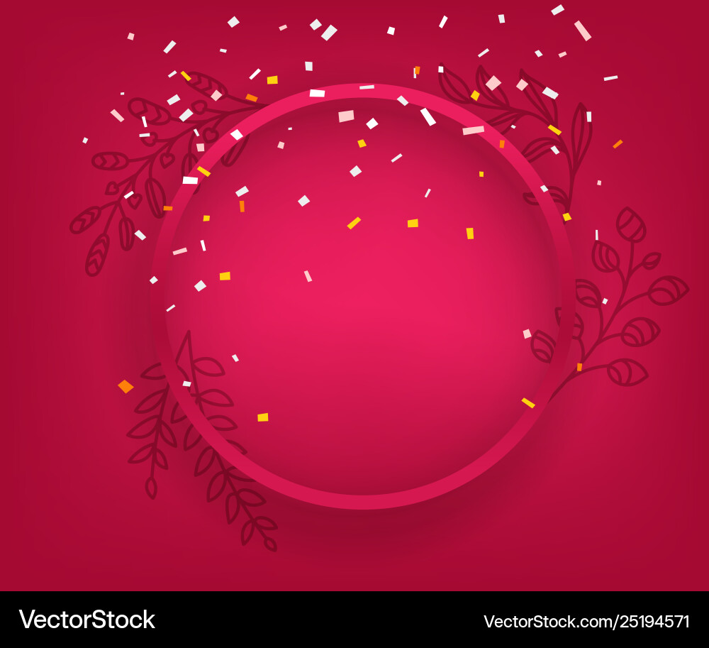 Red Round Frame on Red Background vector image