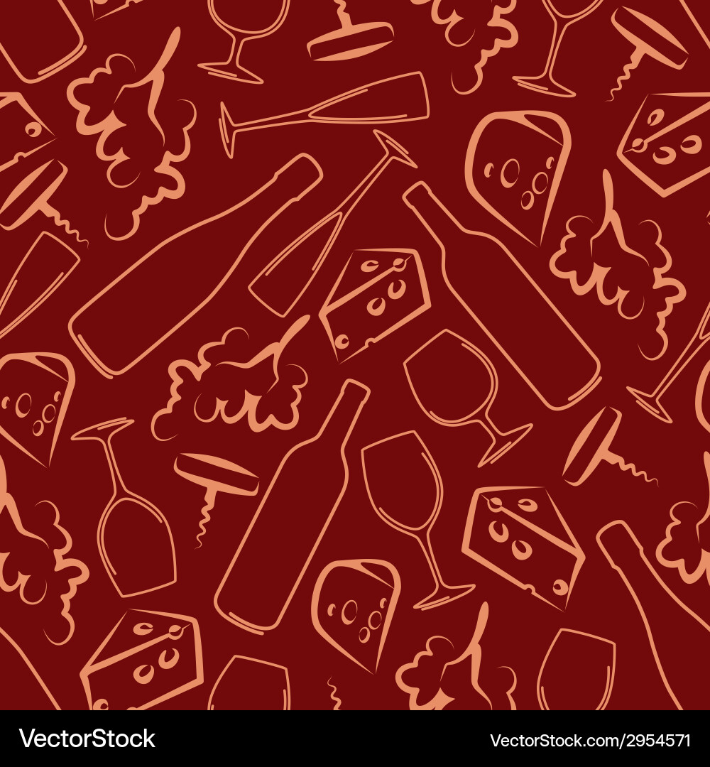 Red Wine Background Seamless Pattern vector image
