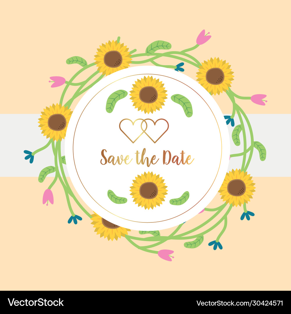 Save date circular frame Vector Image