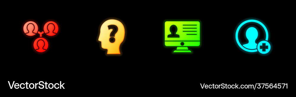 Set project team base head with question mark Vector Image