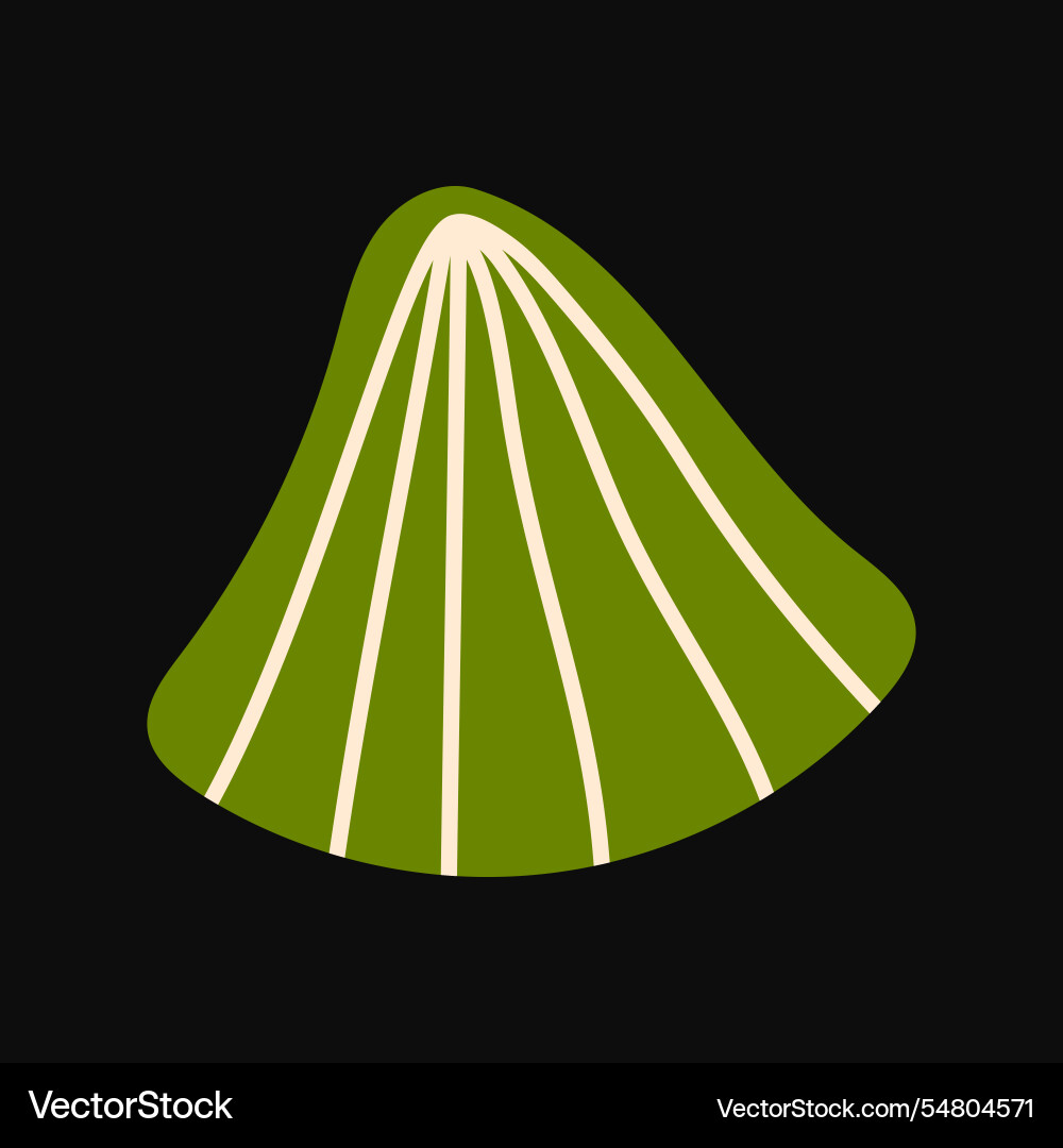 Stylized green seashell with clean sharp lines Vector Image