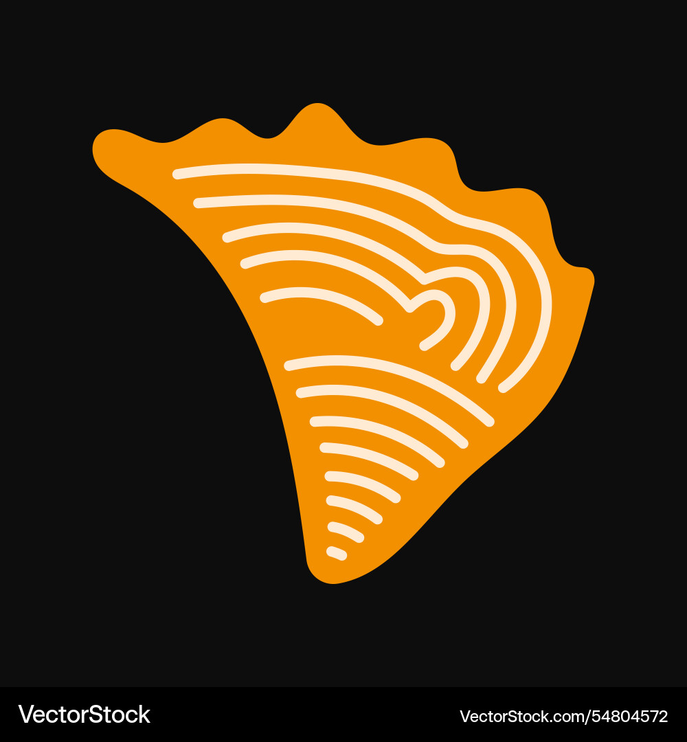 Artistic orange seashell in a flat style Artistic orange seashell in a flat style Vector Image