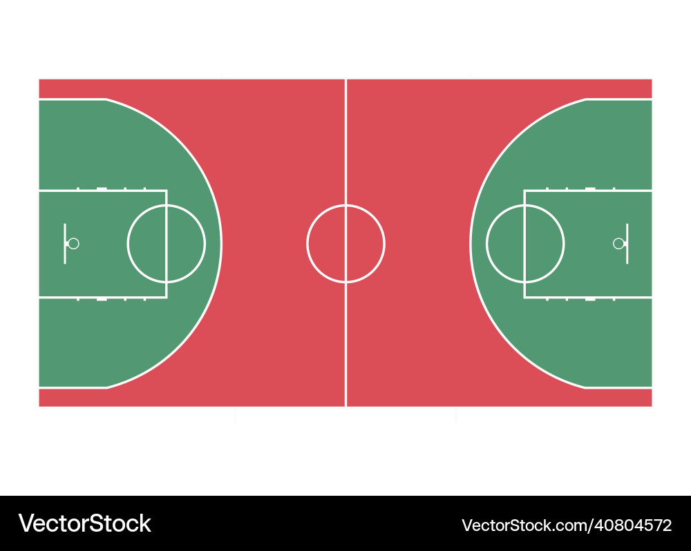 Basketball field layout with markings top view Vector Image