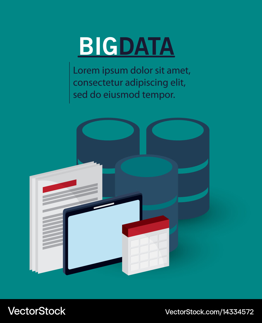 Big data document digital technology Vector Image