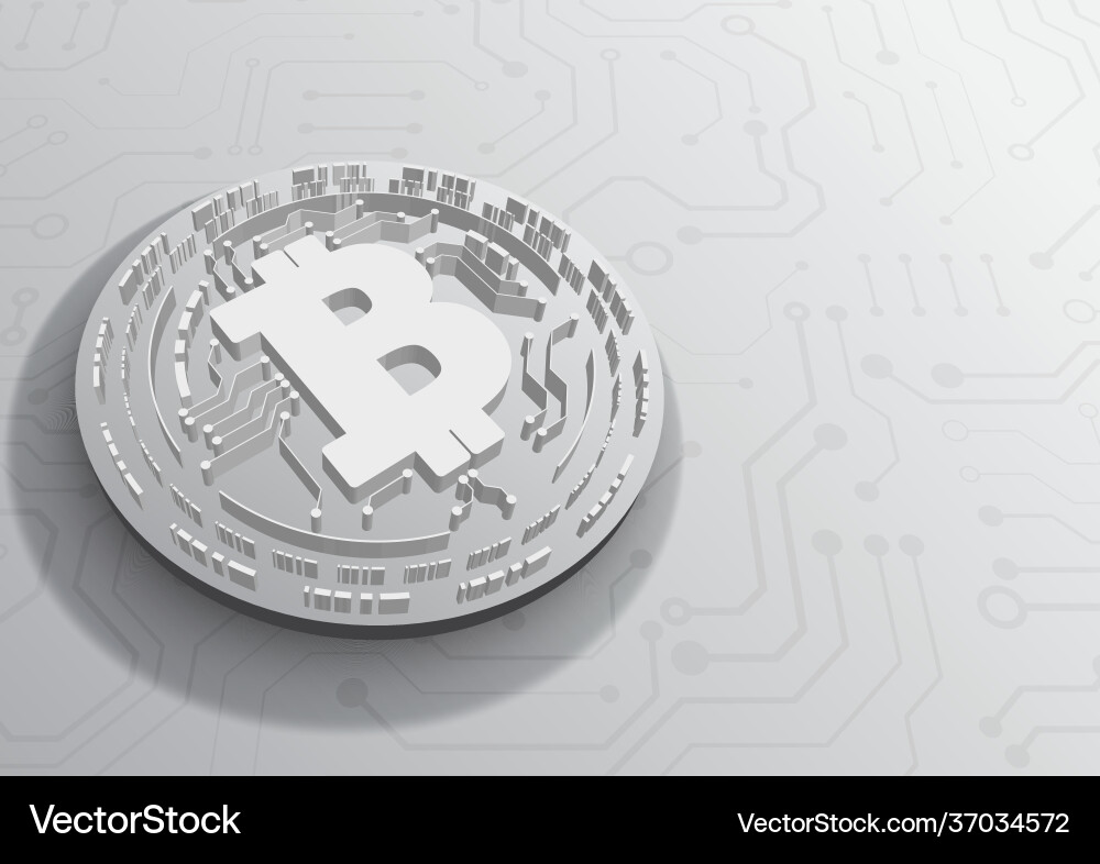 Bitcoin circuit technology background Bitcoin circuit technology background vector image